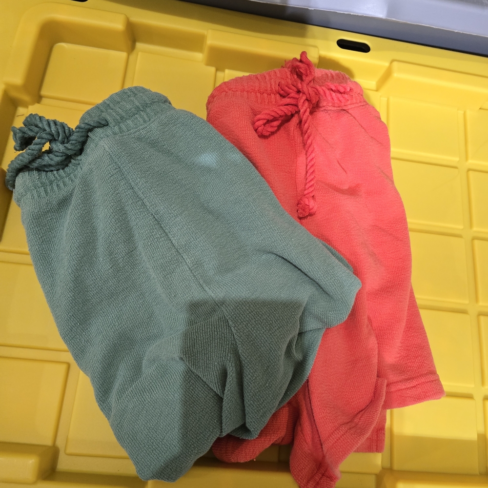 Women's Knit, 2 Pair. Green and Orange Shorts, Universal Thread,